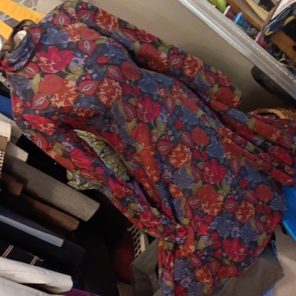 Laura Ashley Vintage Multicolor Floral Womens Size 10 Dress